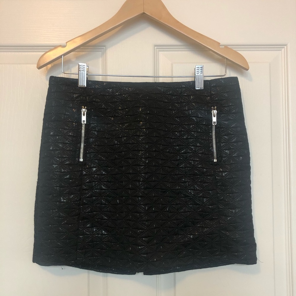 Love...Ady Black Metallic Mini Skirt